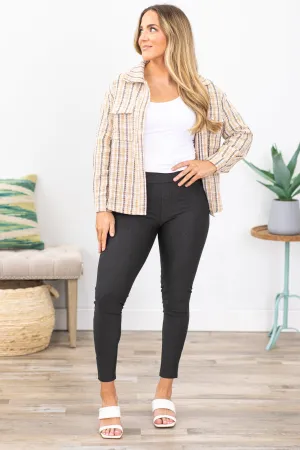 Charcoal Ponte Pull On Pants