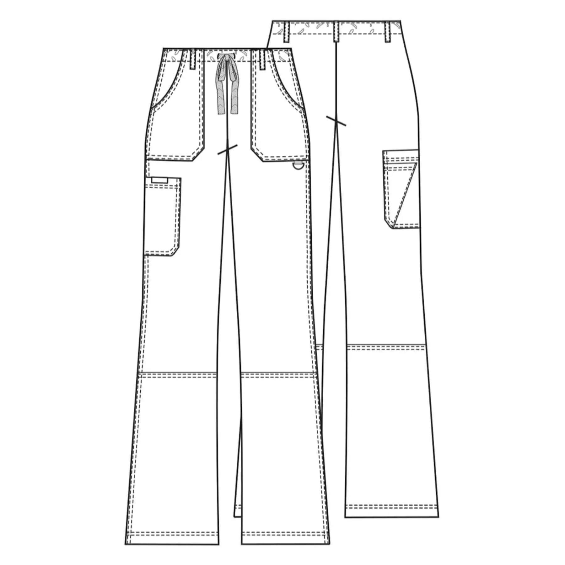 Cherokee Workwear 4020 Scrubs Pants Women's Low Rise Drawstring Cargo Navy
