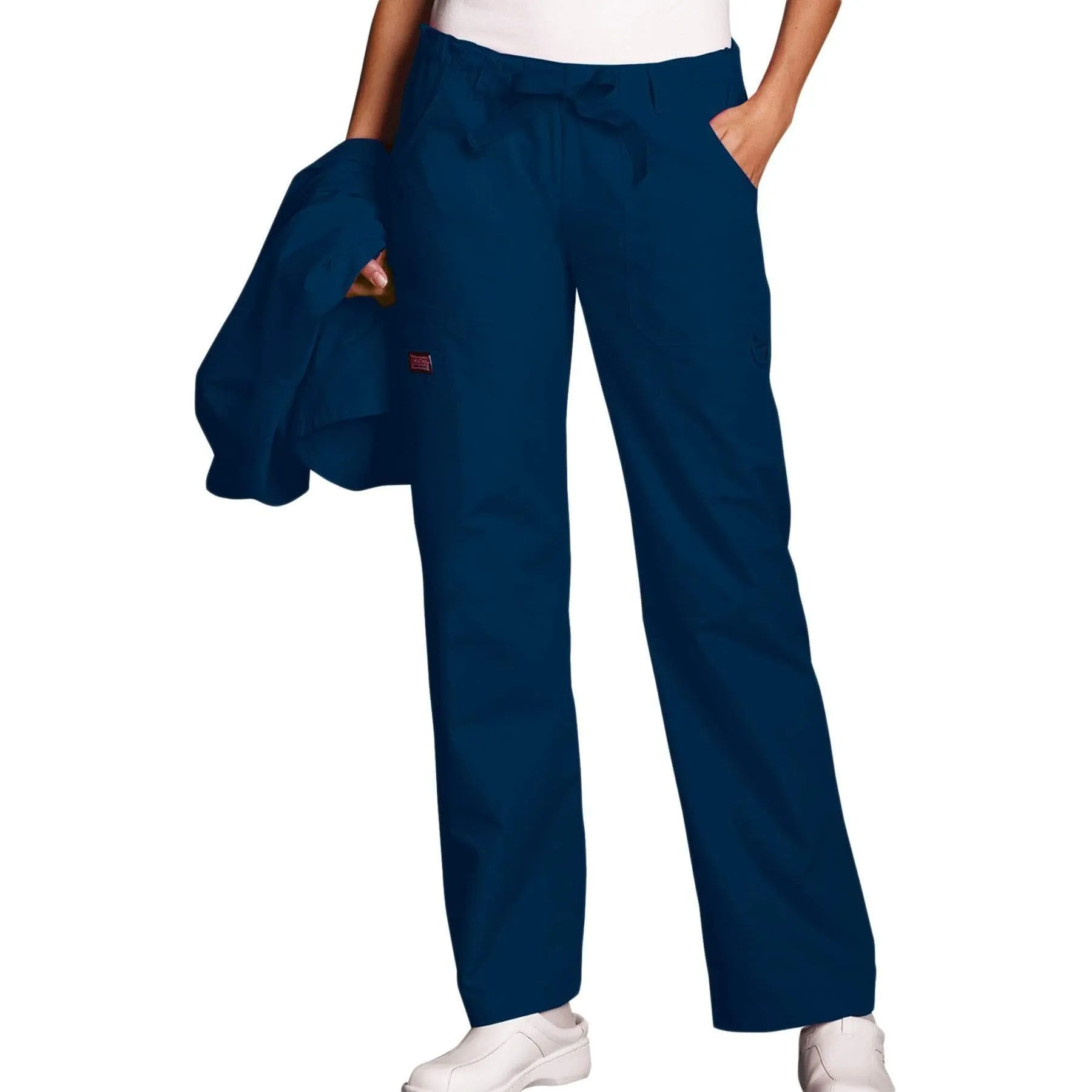 Cherokee Workwear 4020 Scrubs Pants Women's Low Rise Drawstring Cargo Navy