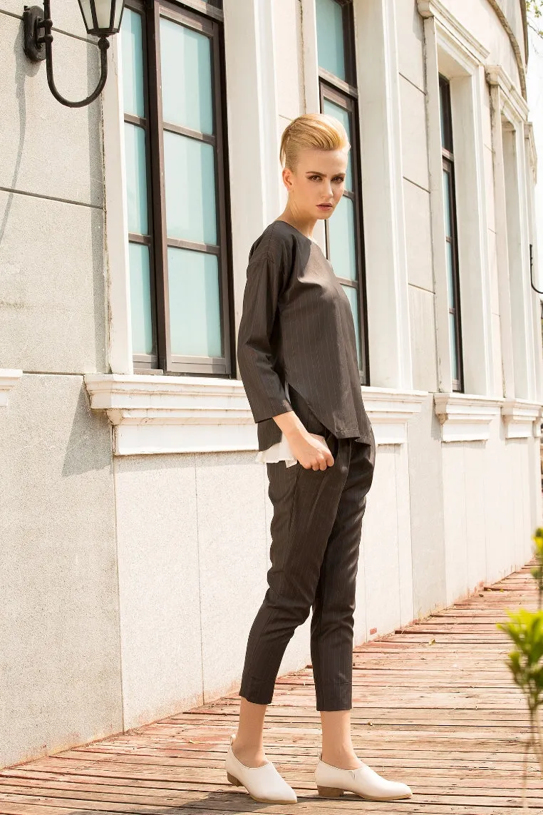 Chill like a gent mid-rise pinstripe pants