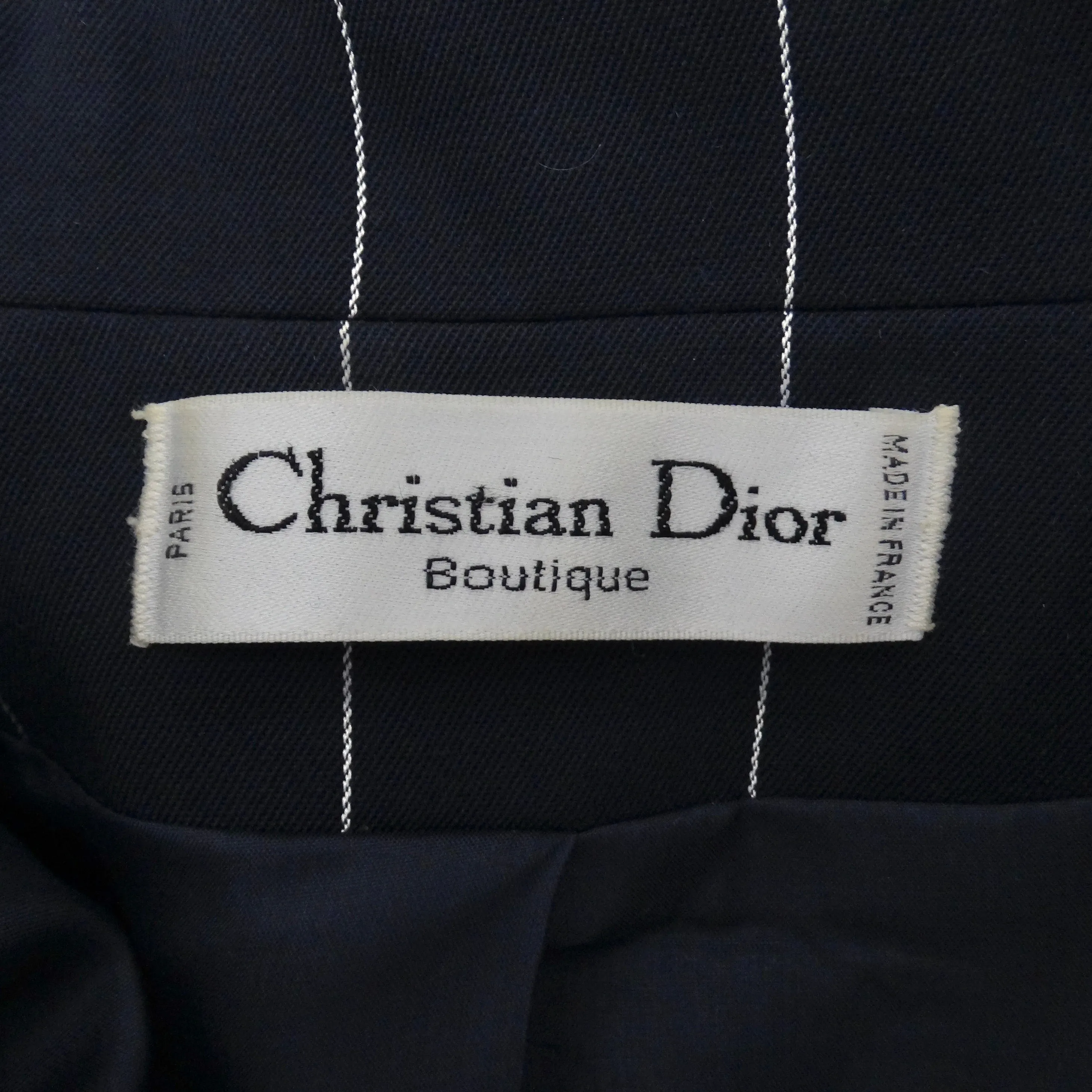 Christian Dior 1990s Navy Pinstripe Suit