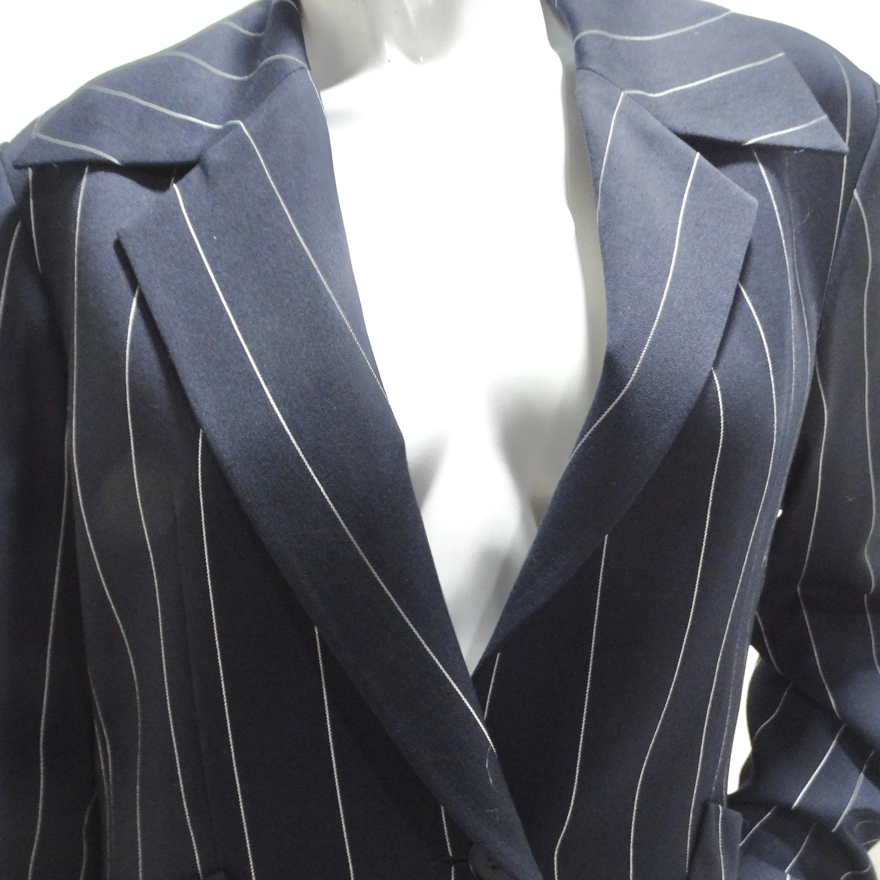 Christian Dior 1990s Navy Pinstripe Suit