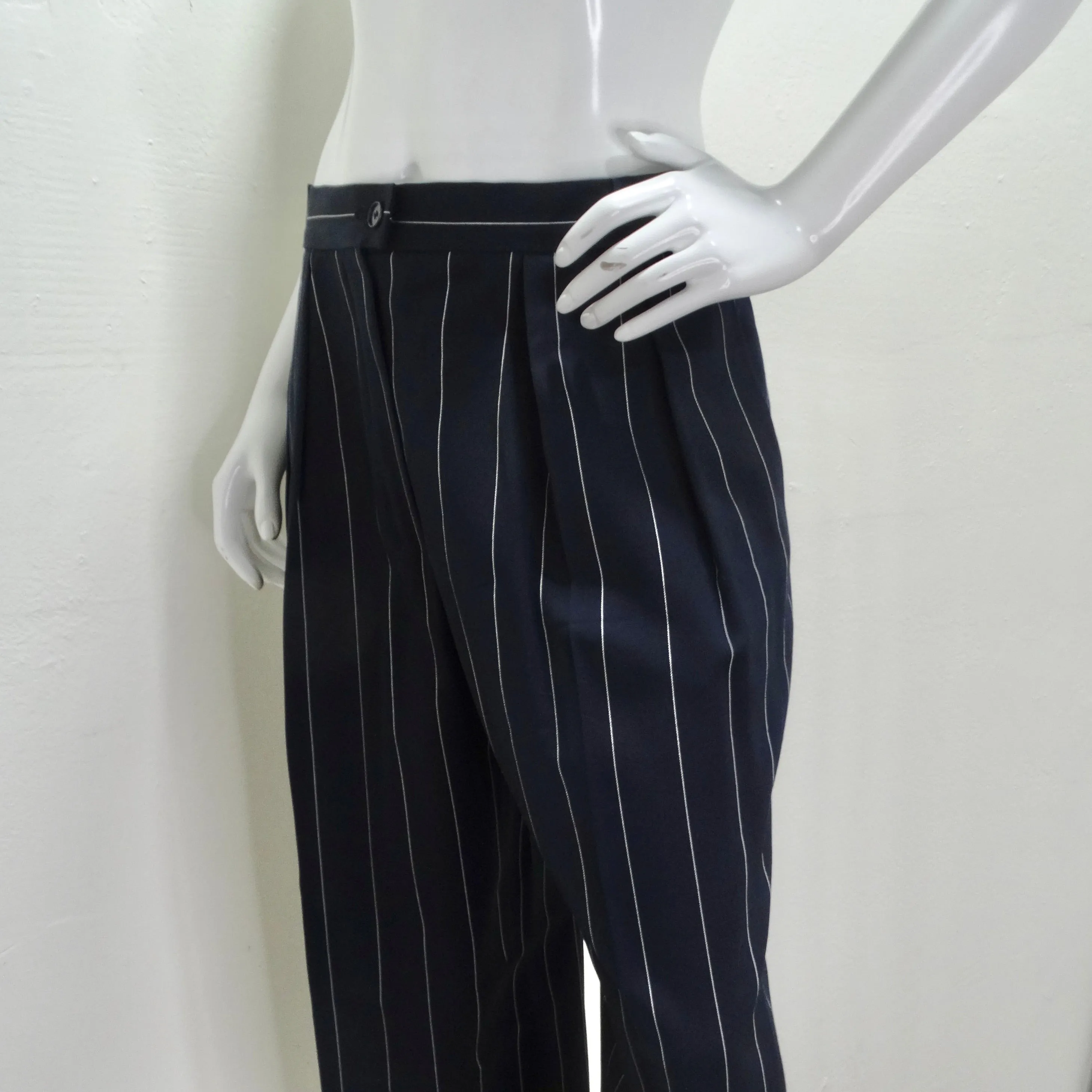 Christian Dior 1990s Navy Pinstripe Suit