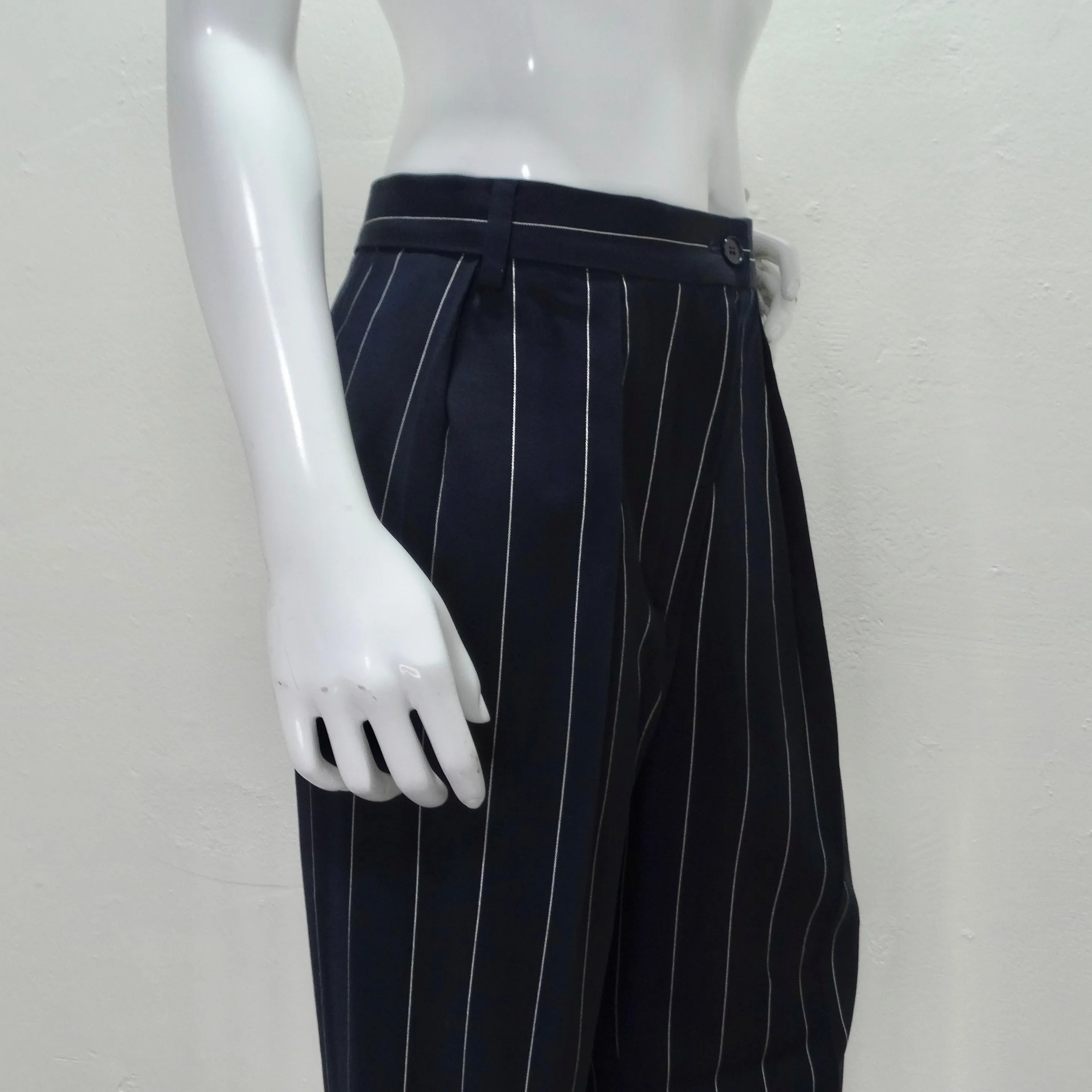 Christian Dior 1990s Navy Pinstripe Suit