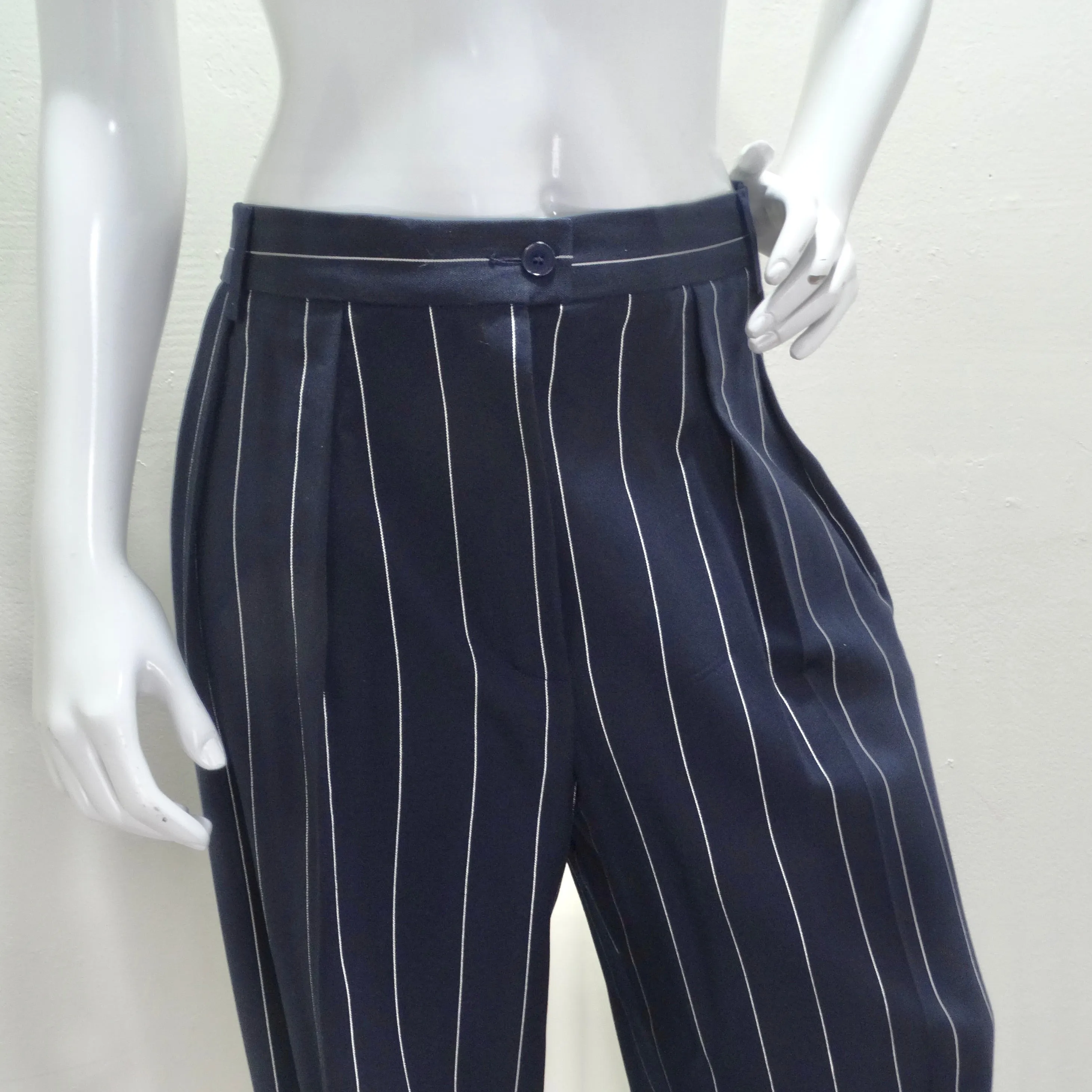 Christian Dior 1990s Navy Pinstripe Suit
