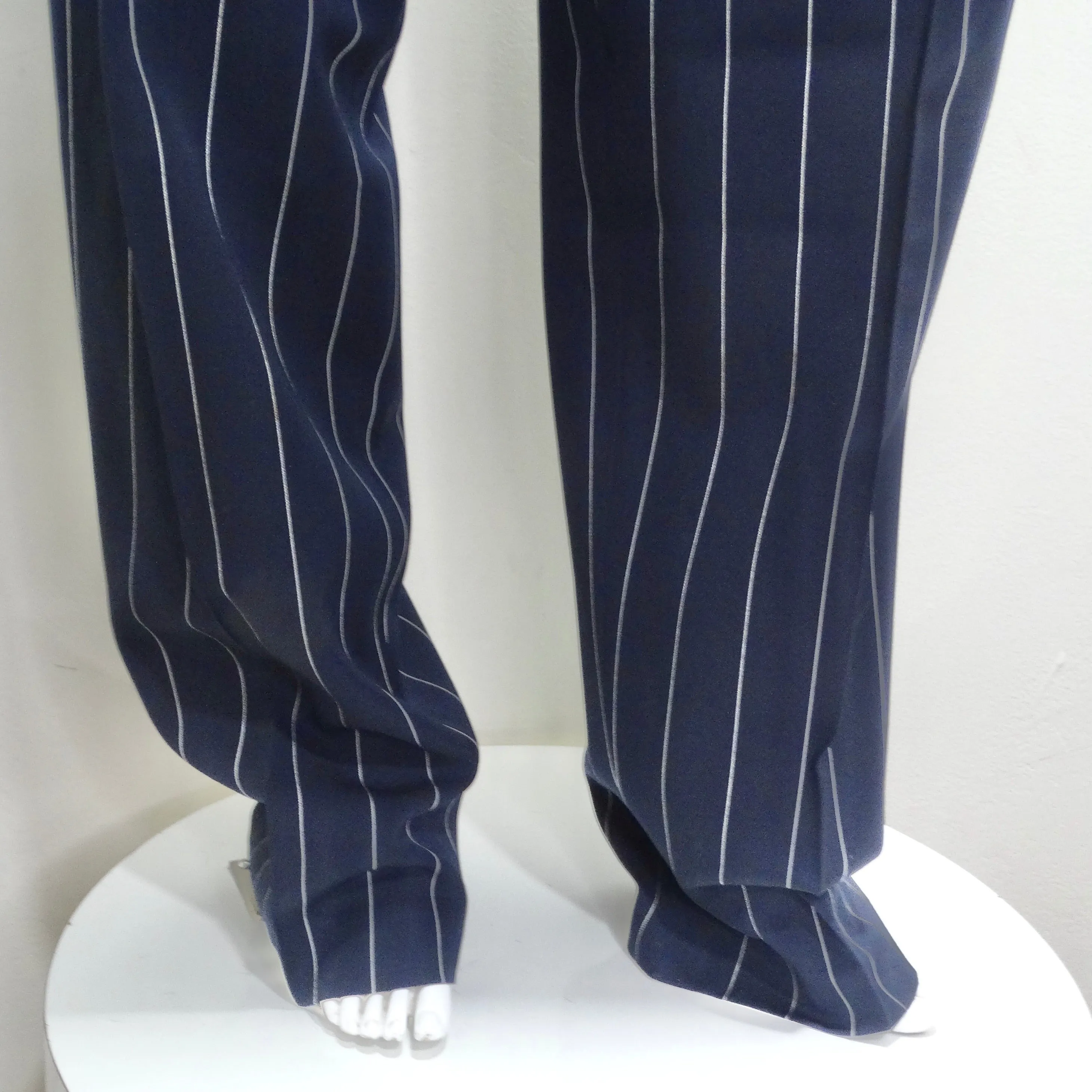 Christian Dior 1990s Navy Pinstripe Suit