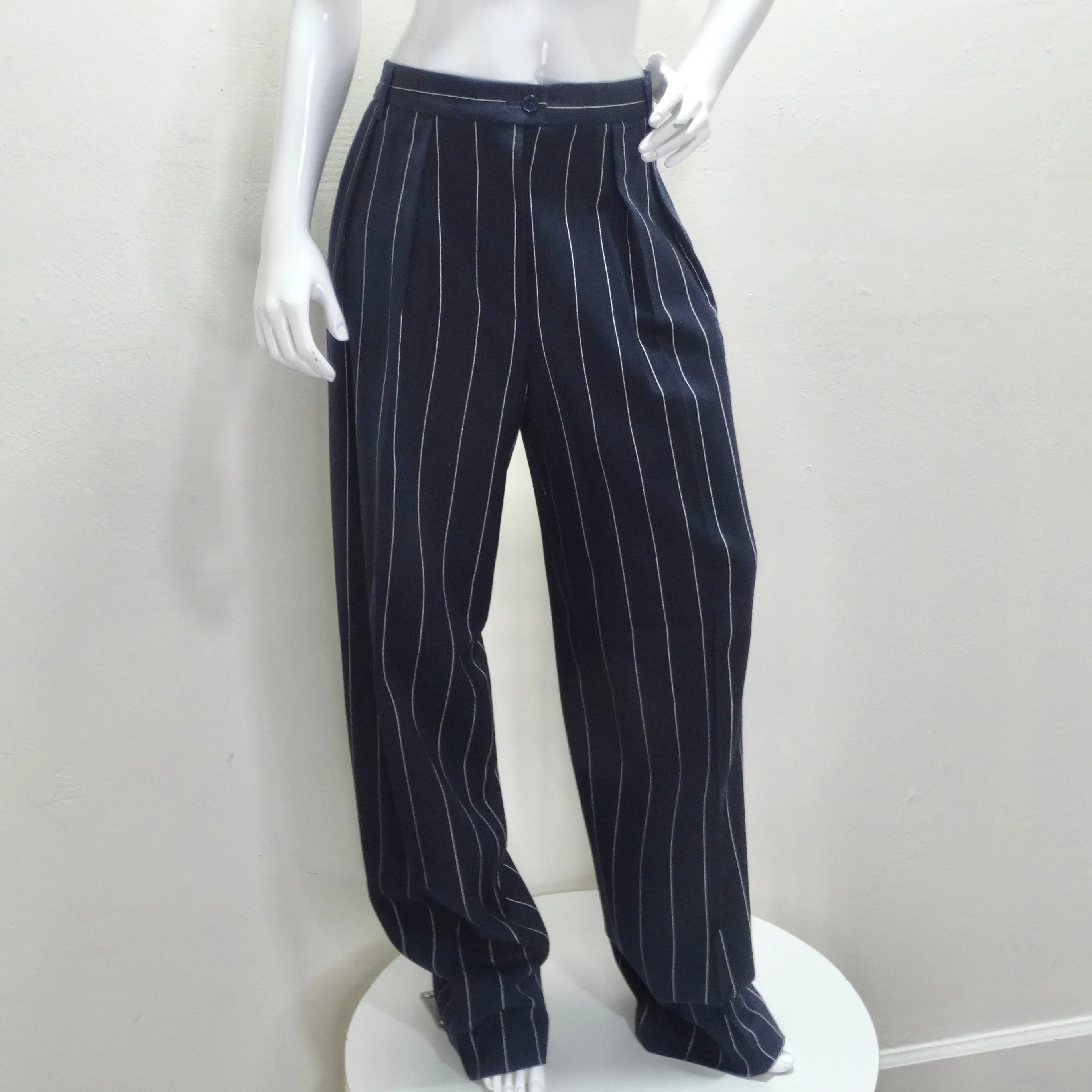 Christian Dior 1990s Navy Pinstripe Suit