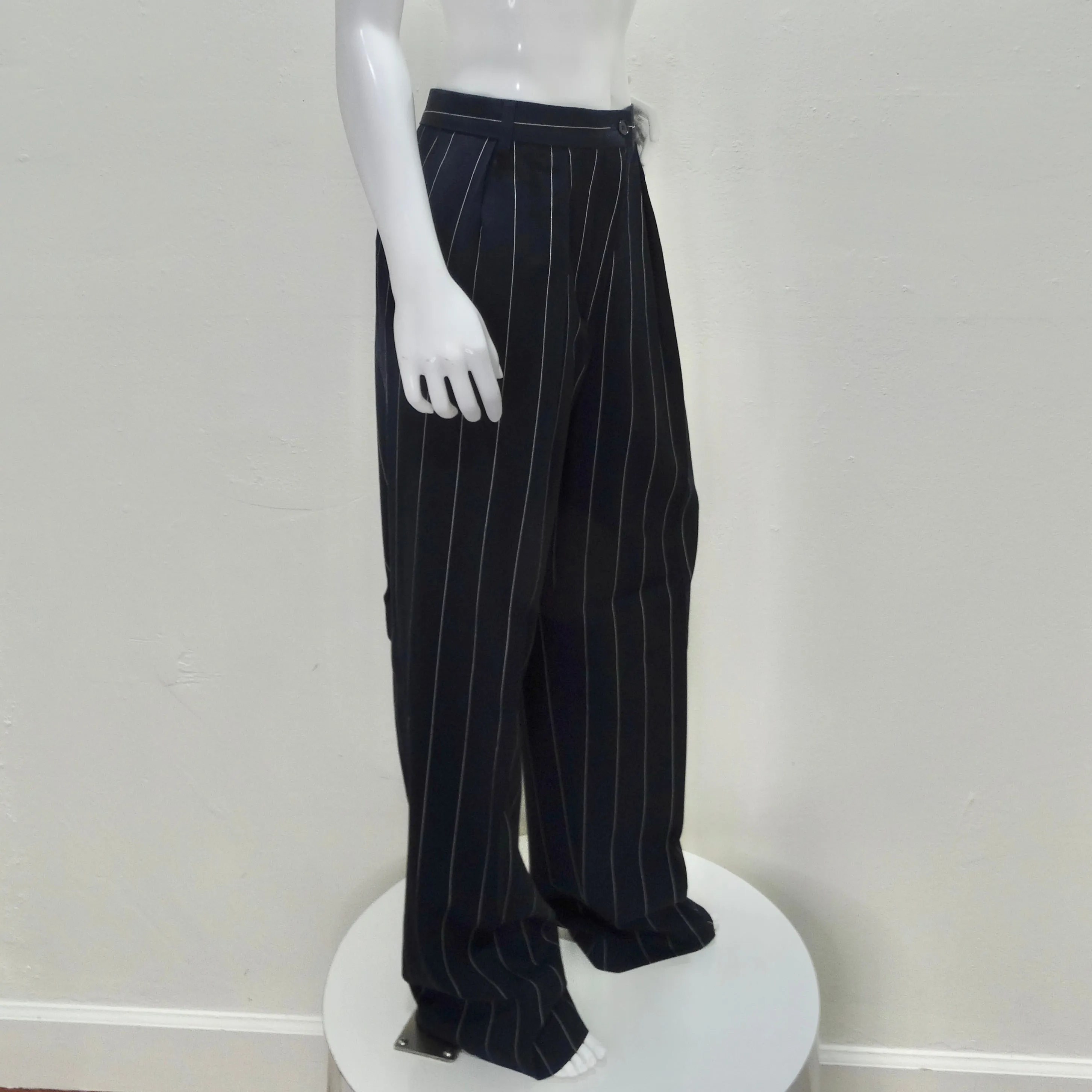 Christian Dior 1990s Navy Pinstripe Suit
