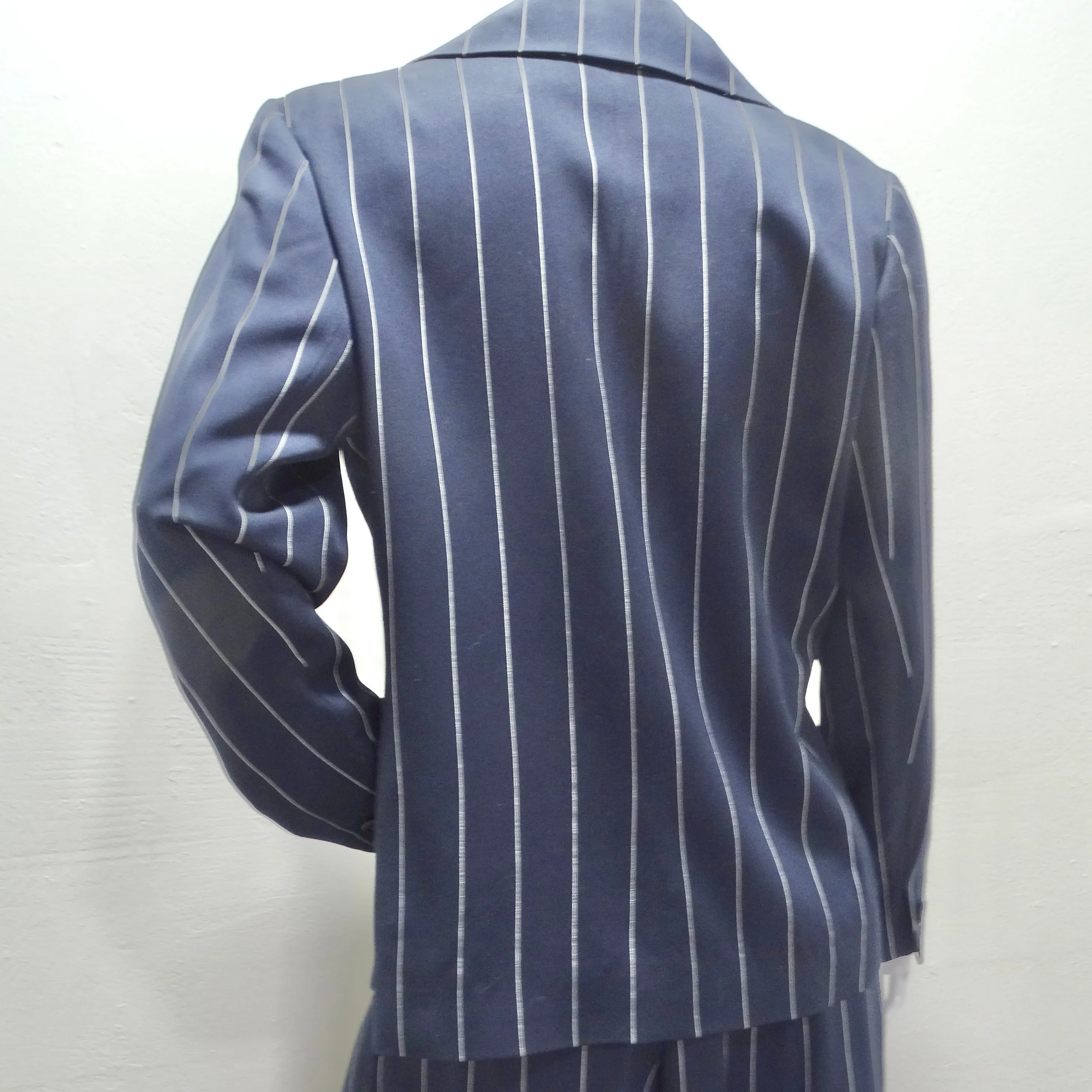 Christian Dior 1990s Navy Pinstripe Suit