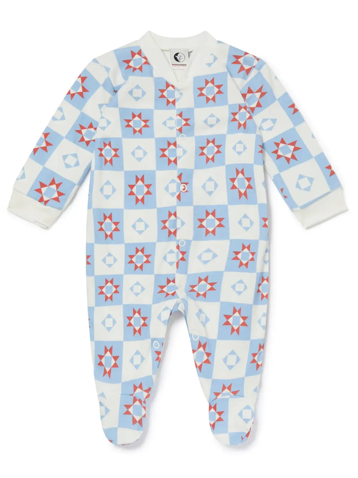 Christmas Baby Sleepsuit || Patchwork Star