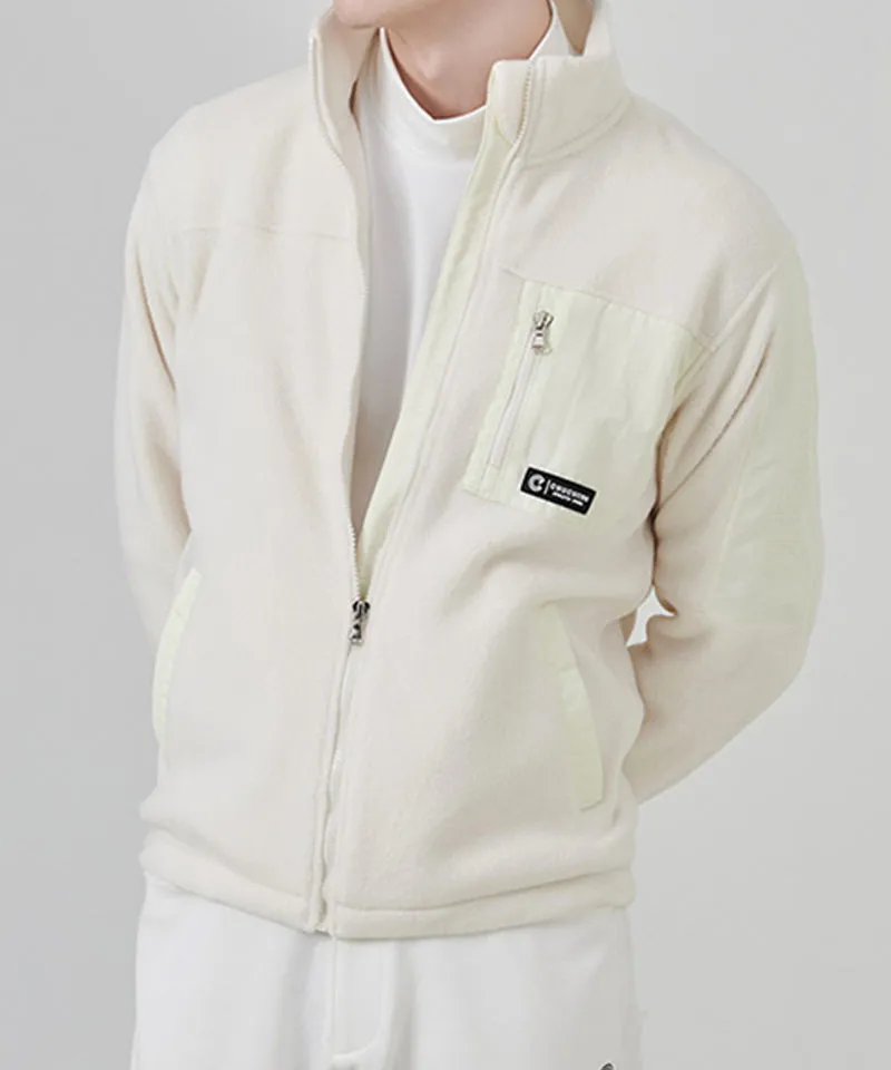 CHUCUCHU Winter Zip-up Fleece Outerwear [UNISEX] - White