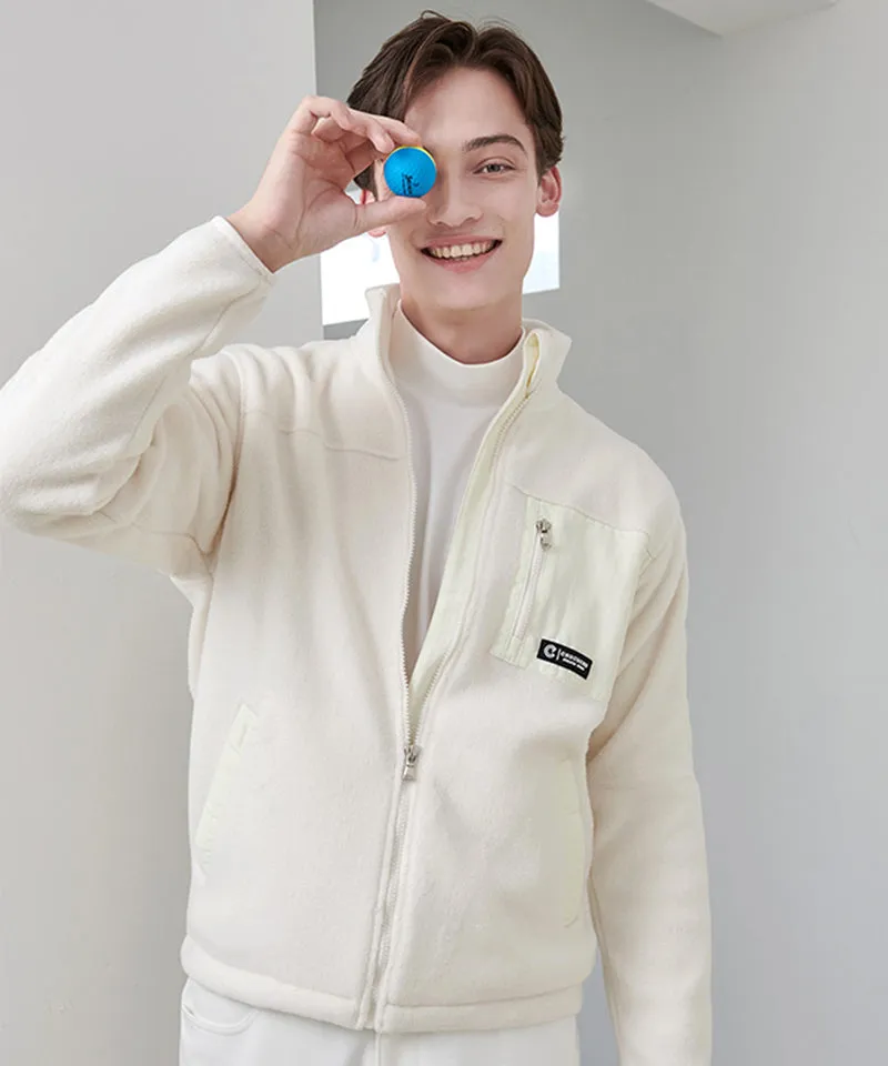 CHUCUCHU Winter Zip-up Fleece Outerwear [UNISEX] - White