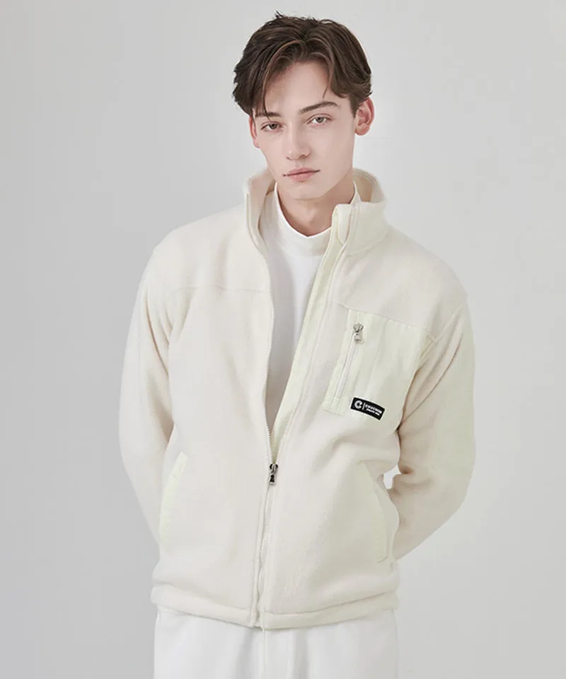 CHUCUCHU Winter Zip-up Fleece Outerwear [UNISEX] - White