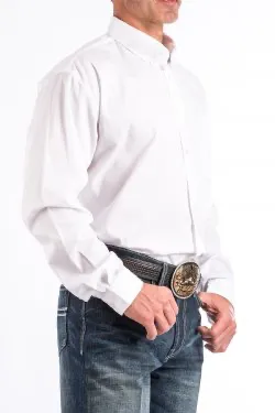 Cinch Long Sleeve Shirt Clssic MTW10320020WHT