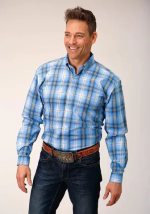 CL03-001-0379-5013 Roper Shirt L/S - Cornflower Plaid