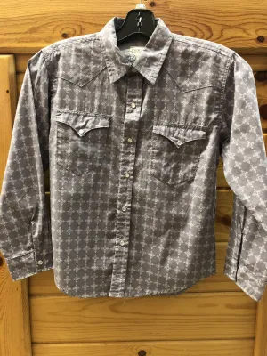 CL03-030-0064-4011-XS-Grey Boys Roper L/S Tribal Diamond Snaps