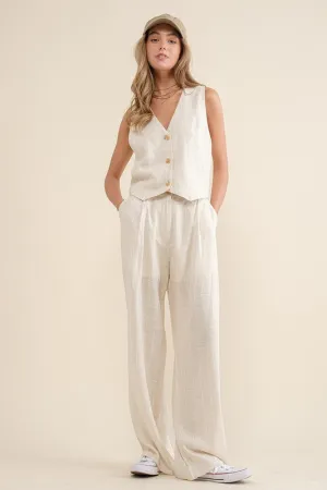 Coconut Pinstripe Pants