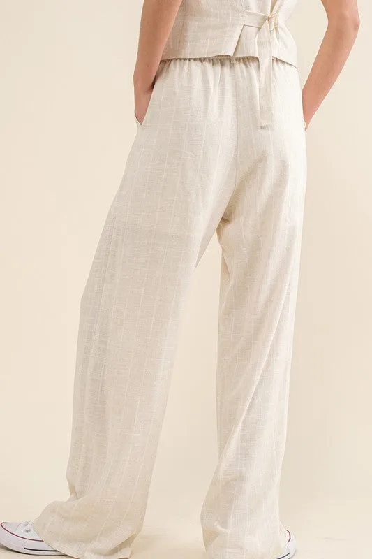 Coconut Pinstripe Pants