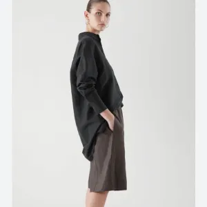 COS Pleated Front A-line Bermuda Shorts Olive Green Khaki Classic Demure Luxe