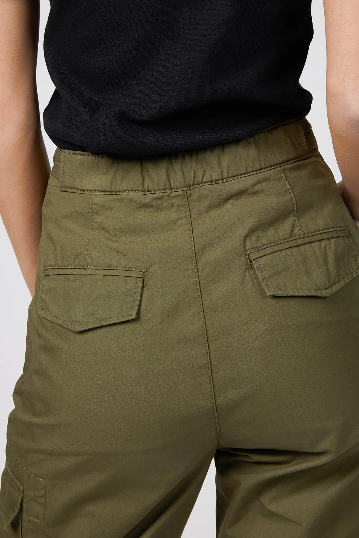 COTTON-BLEND DRILL CARGO PANTS