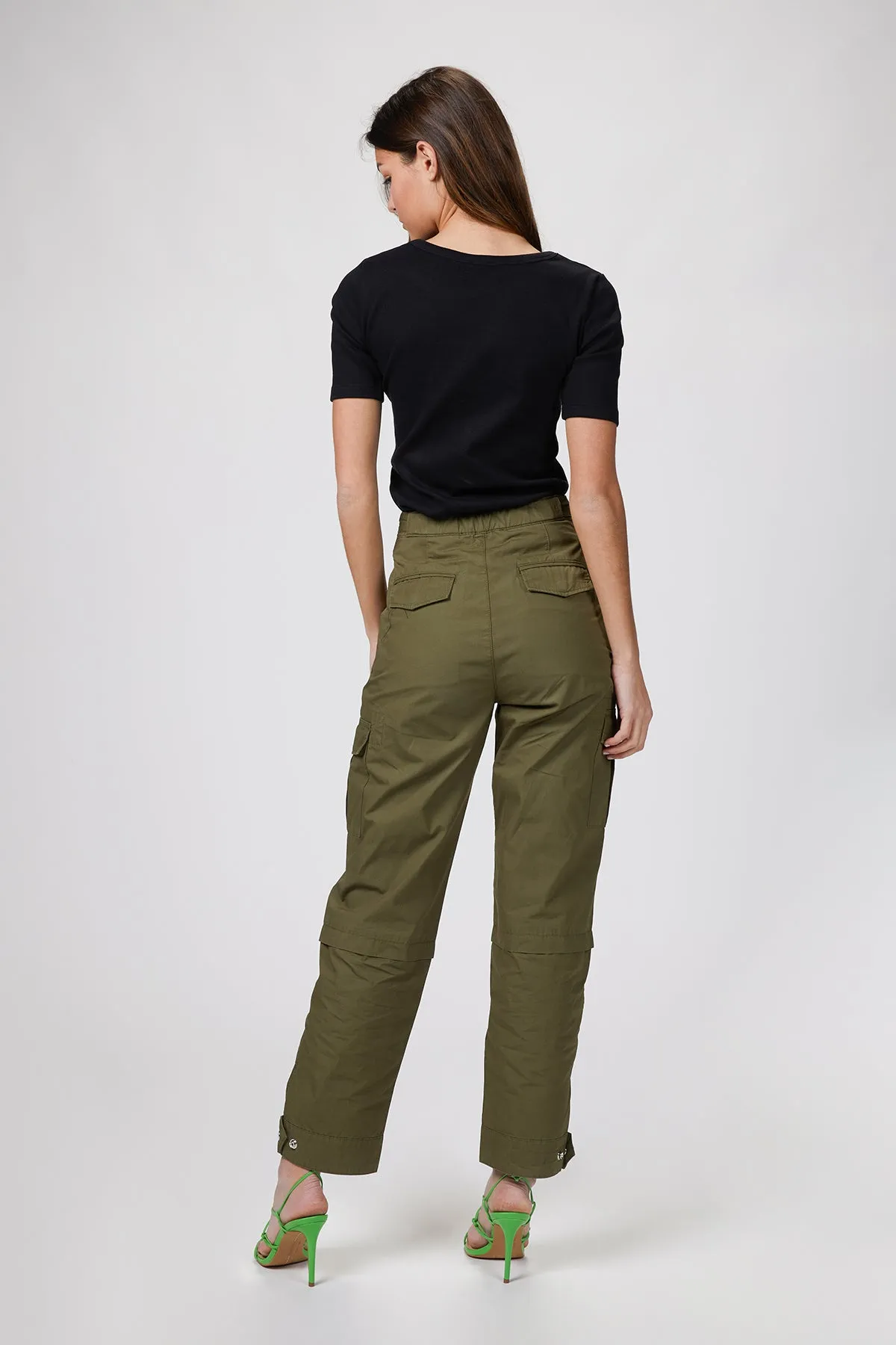 COTTON-BLEND DRILL CARGO PANTS