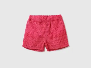 Cotton Embroidery Regular Length Girls Shorts