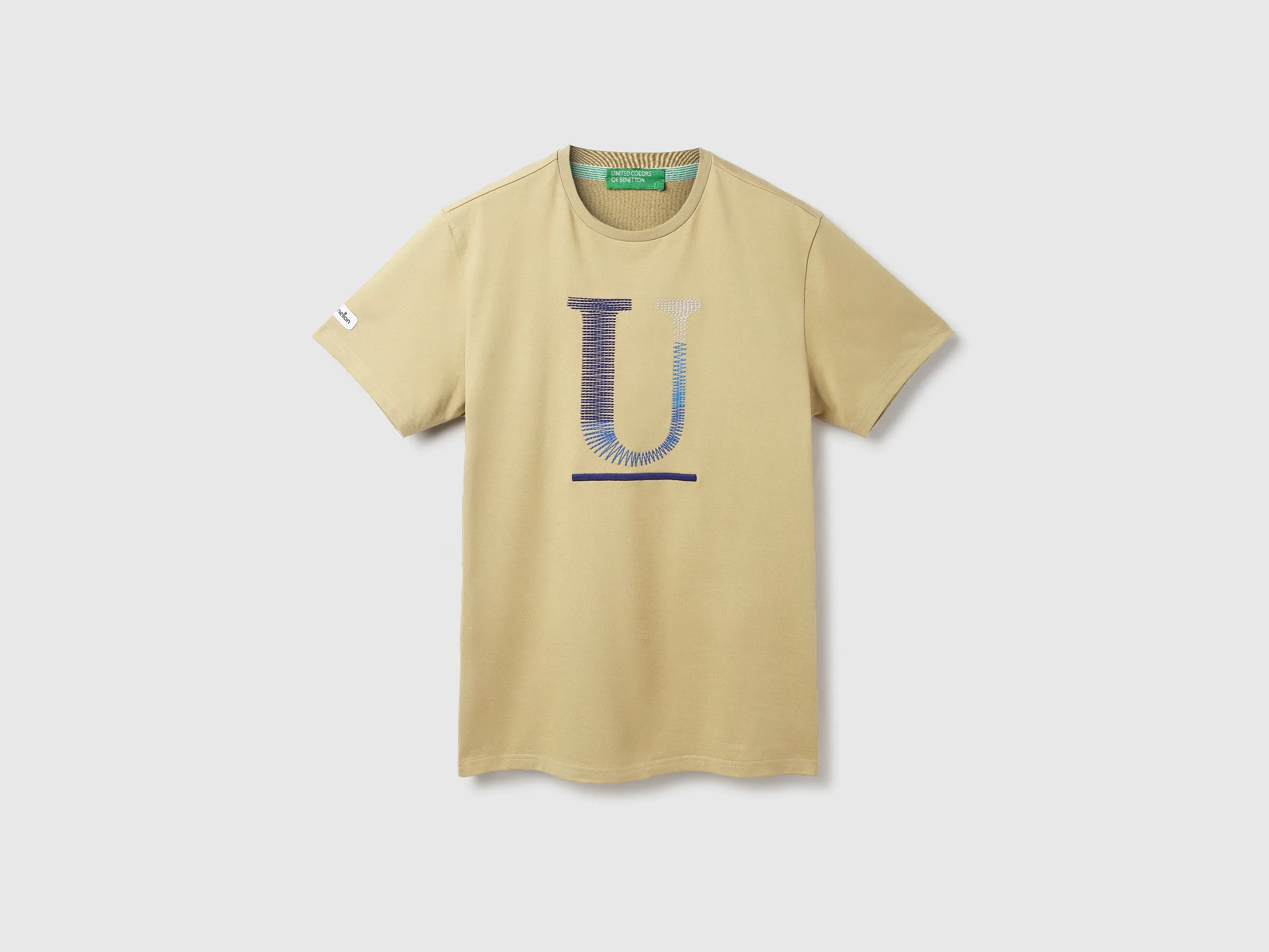 Cotton Embroidery Round Neck Mens T-shirts