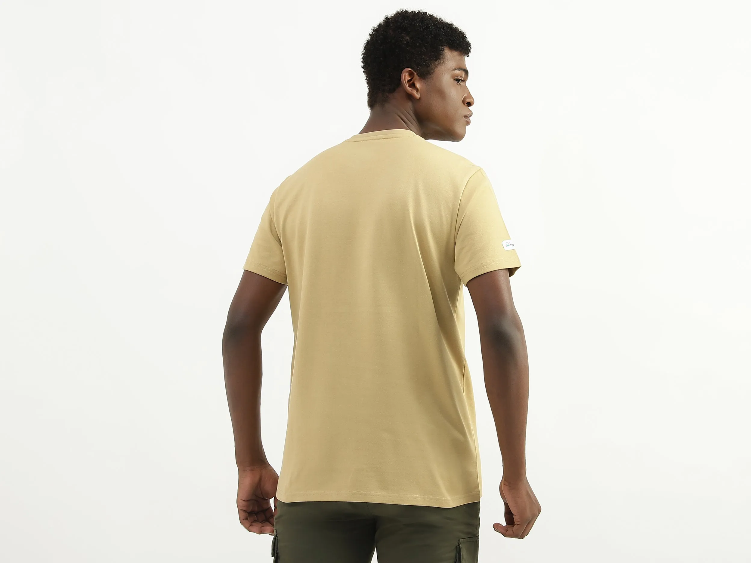 Cotton Embroidery Round Neck Mens T-shirts