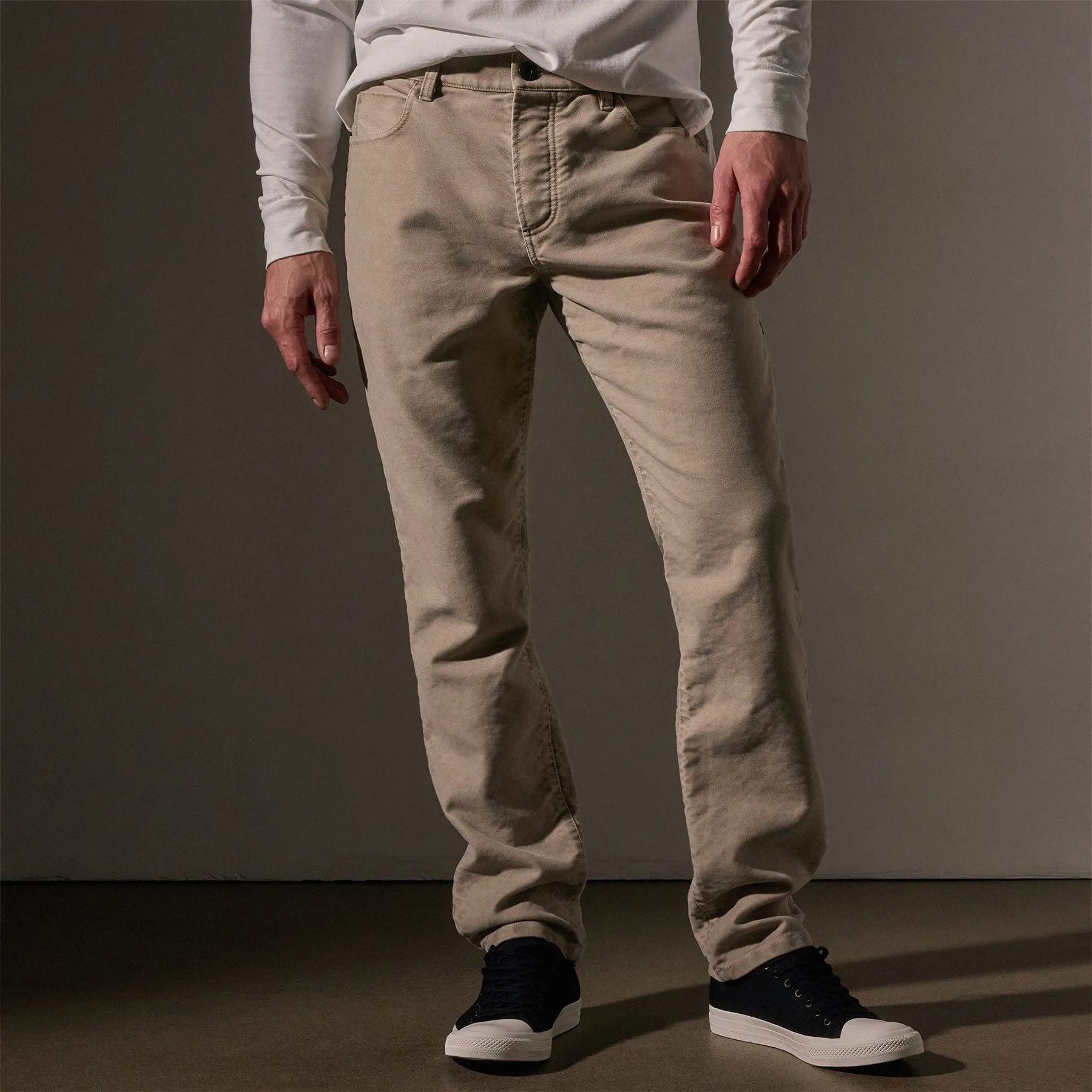 Cotton Moleskin 5 Pocket Pant - Light Tan Pigment
