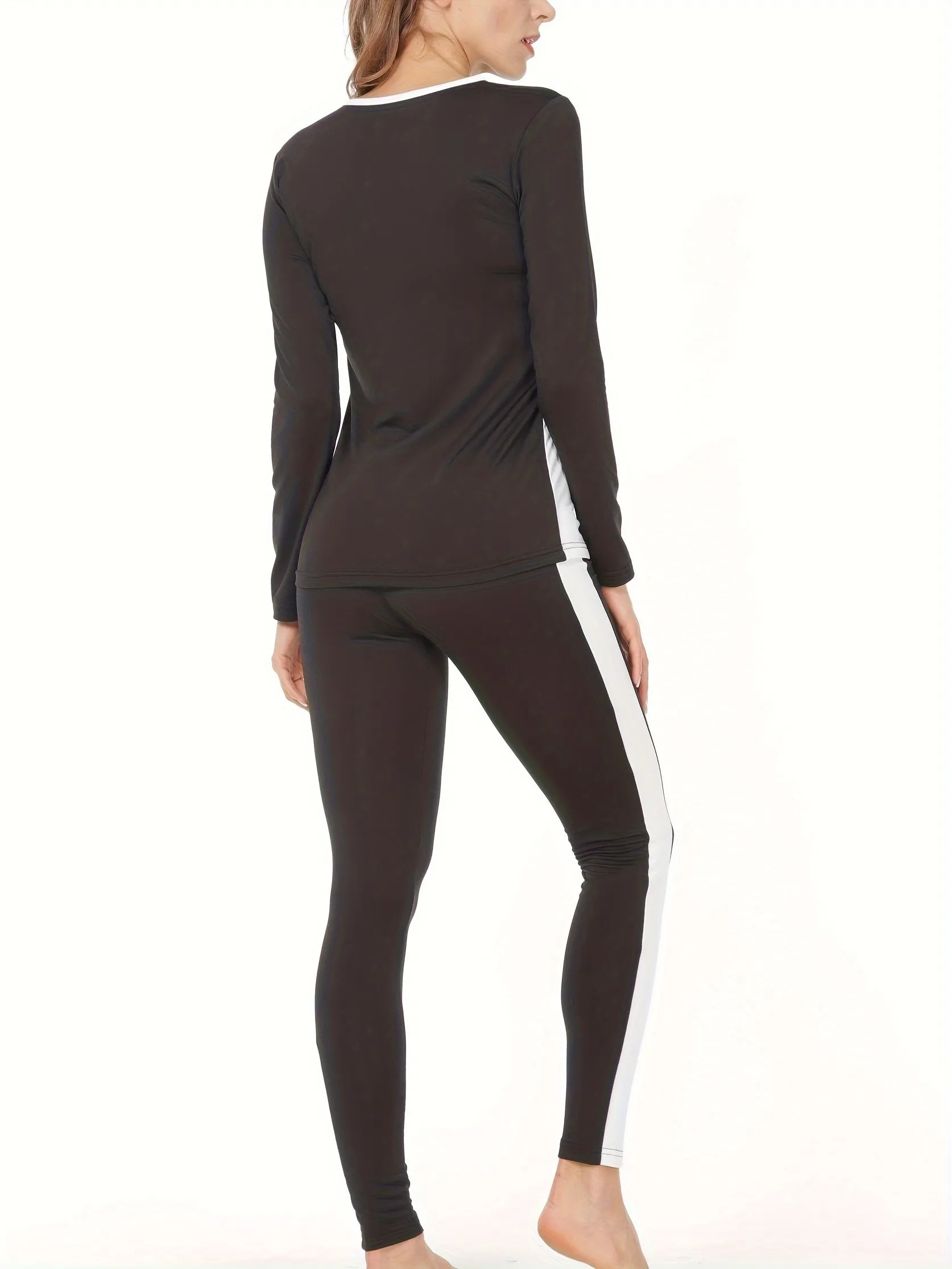 Cozy Thermal Underwear Set - Women's Long Sleeve Crew Neck Loungewear & Underwear Sets for Cold Weather - Soft, Breathable, and Comfortable