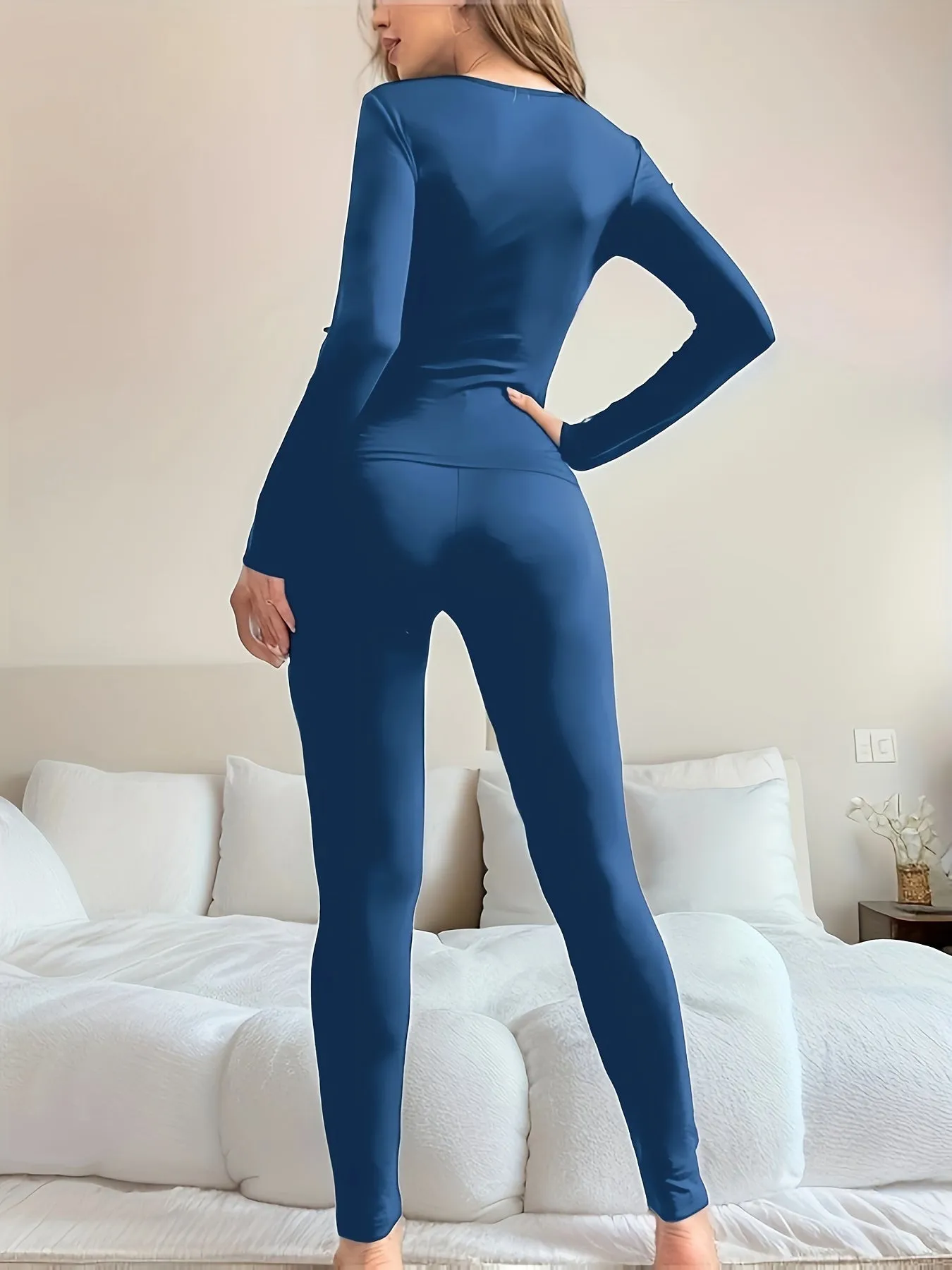 Cozy Women's Thermal Underwear Set - Sets - Soft, Long Sleeve Round Neck Base Top & Pants for Fall and Winter, Slim Fit, Breathable, Moisture-Wicking, Quick Drying, and Comfortable