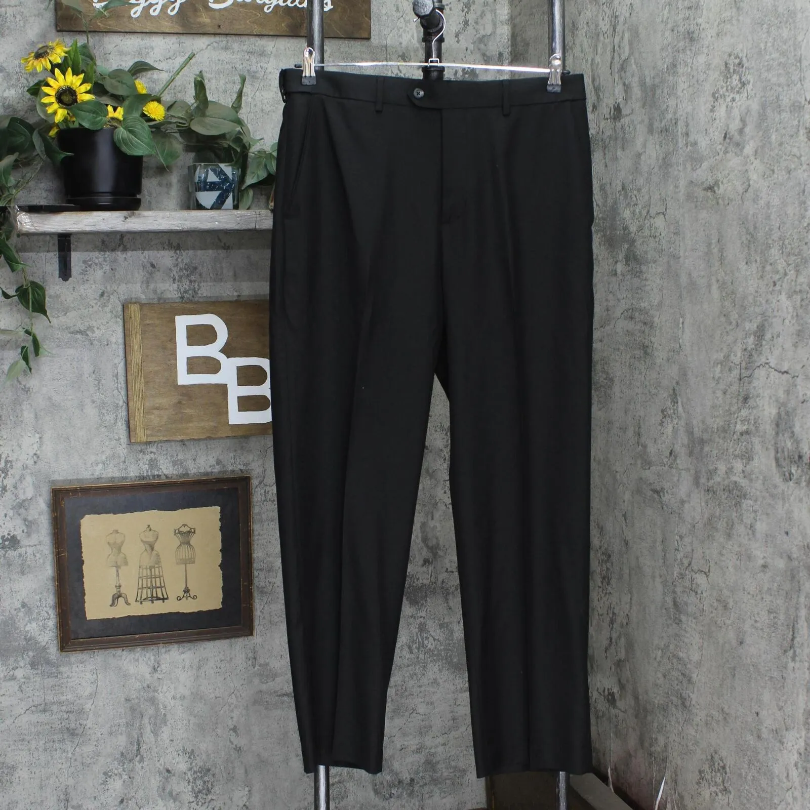 Croft & Barrow Mens Flat Front Dress Pants 1669538e502811 Black 34x30