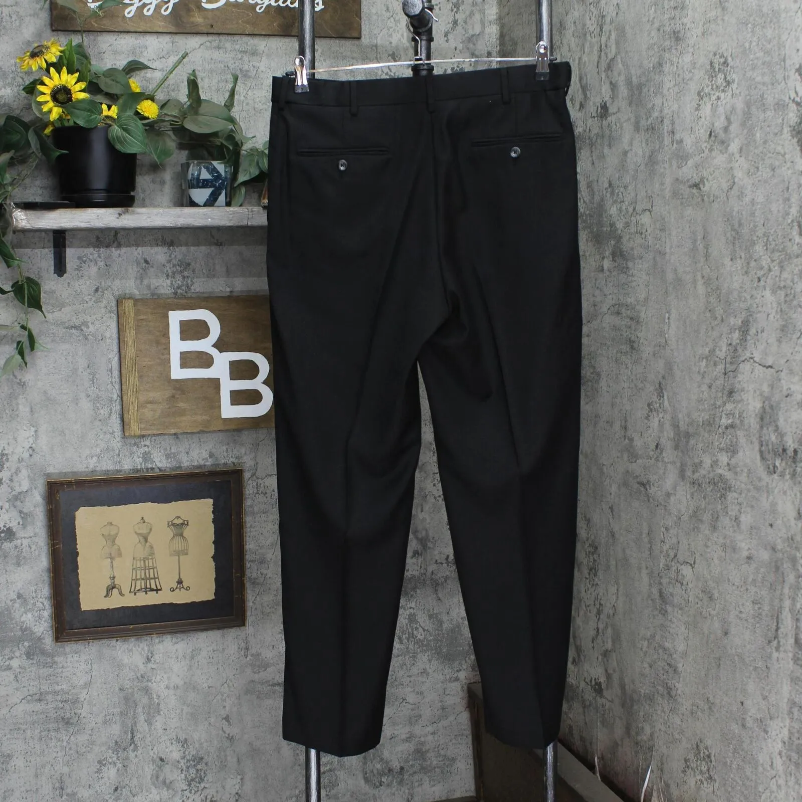 Croft & Barrow Mens Flat Front Dress Pants 1669538e502811 Black 34x30