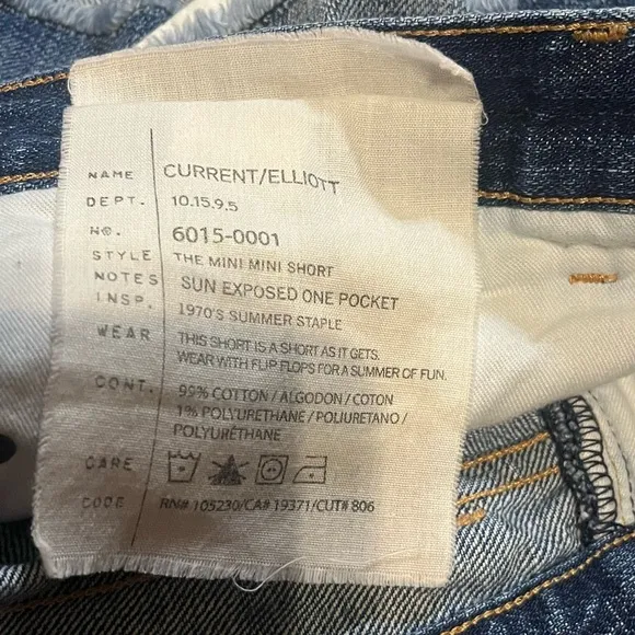 Current Elliot The Mini Mini Denim Shorts