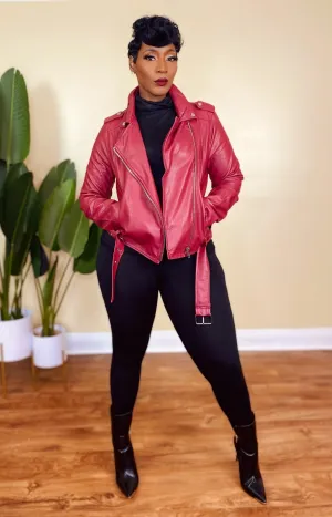 DARK RED MOTO JACKET