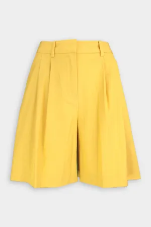 Dax Pleated Bermuda Short in Mustard