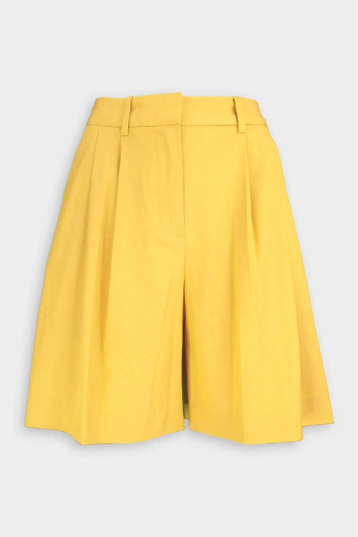 Dax Pleated Bermuda Short in Mustard