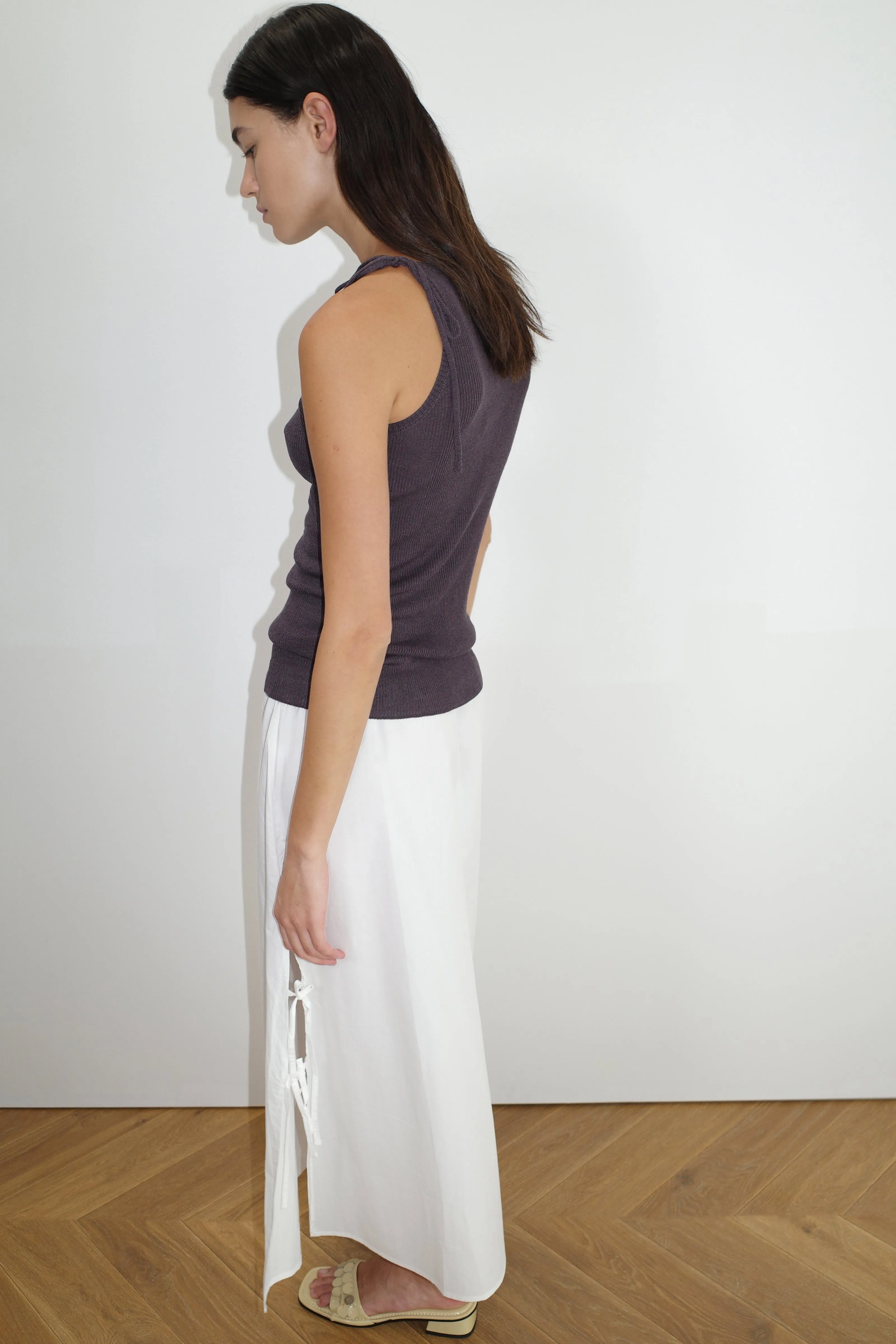 Deiji Studios | Split Tie Skirt in White