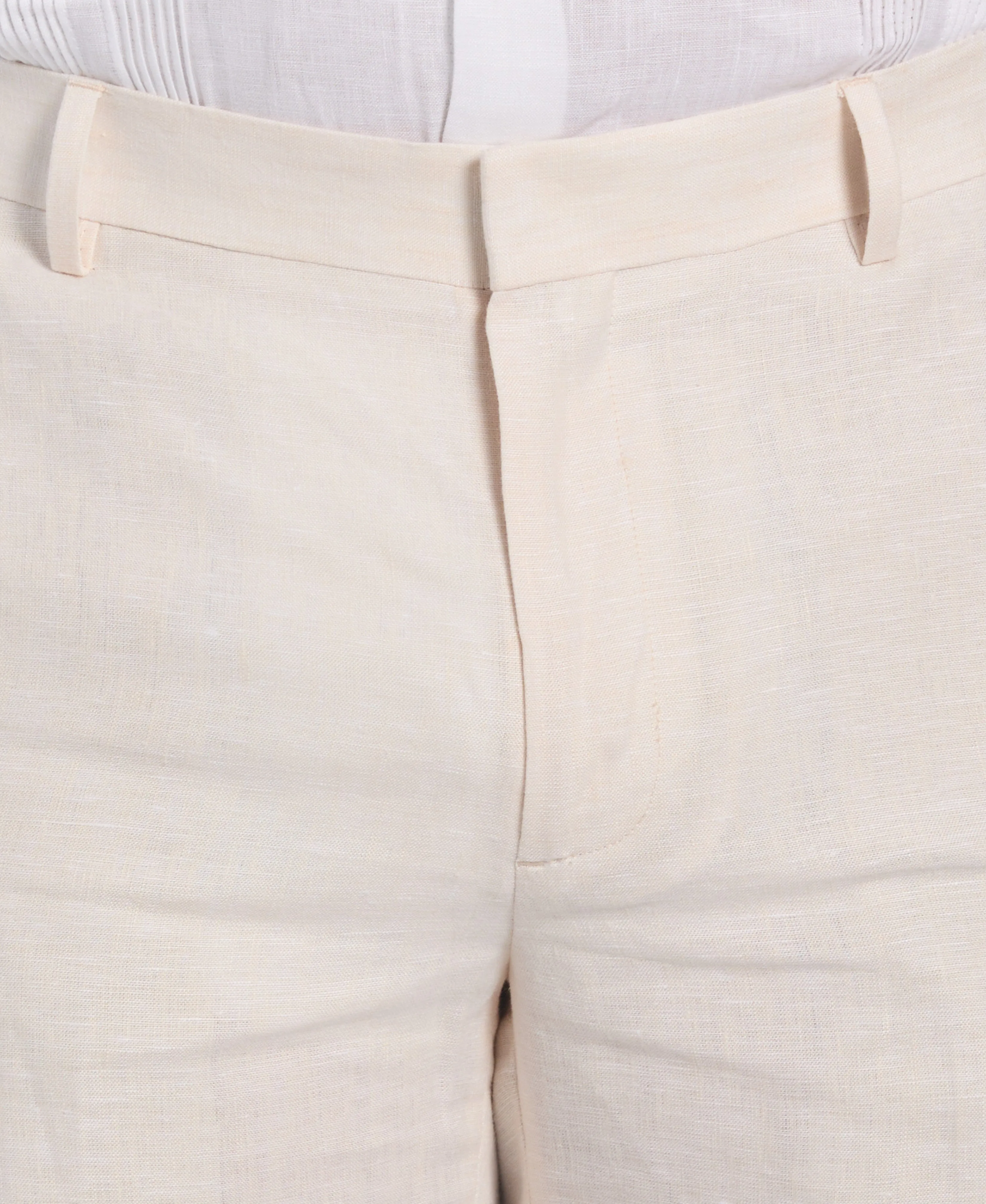 Delave Linen Flat Front Pant