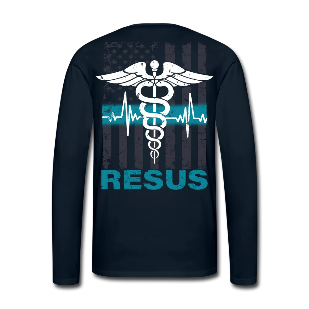 Delray Resus Navy Men's Premium Long Sleeve T-Shirt