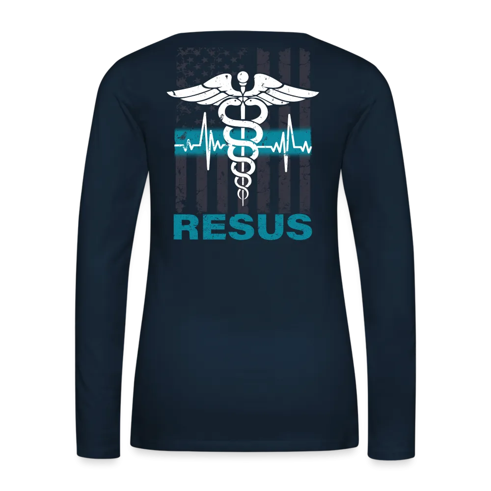 Delray Resus Navy Women's Premium Long Sleeve T-Shirt
