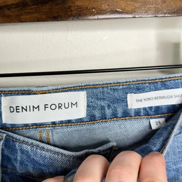 DENIM FORUM x ARITZIA Yoko Bermuda Short Med Stone Creek {3D12}