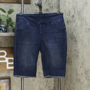 DG2 by Diane Gilman Classic Stretch Pull-On Bermuda Shorts Indigo XL