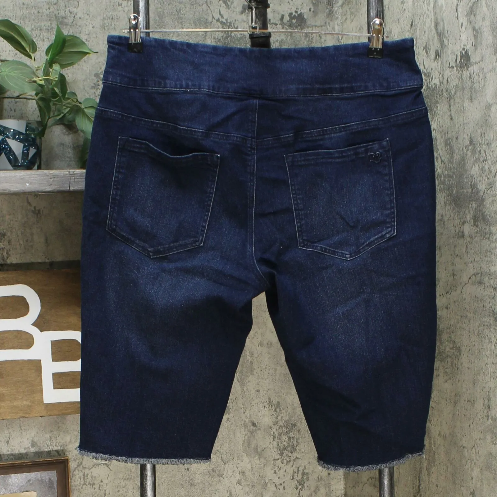 DG2 by Diane Gilman Plus Size Classic Stretch Pull-On Bermuda Short Indigo 1X