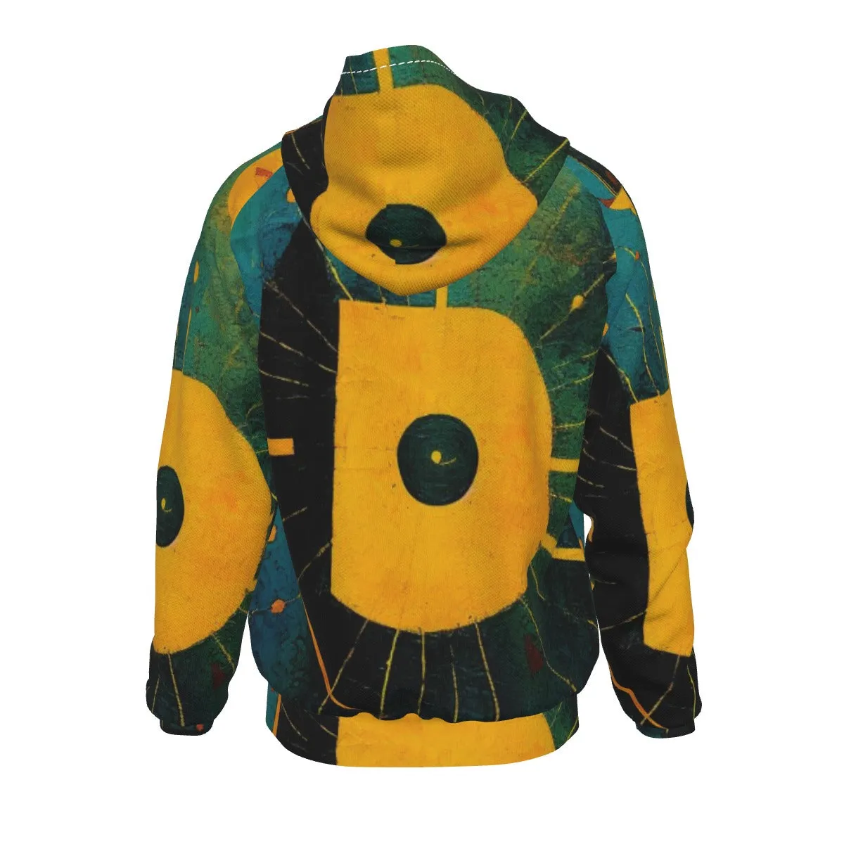 Disk Men's Heavy Zip Up Hoodie With Pocket