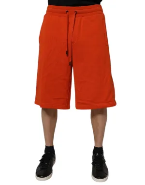Dolce & Gabbana Red Cotton Blend Mid Waist Men Bermuda Shorts