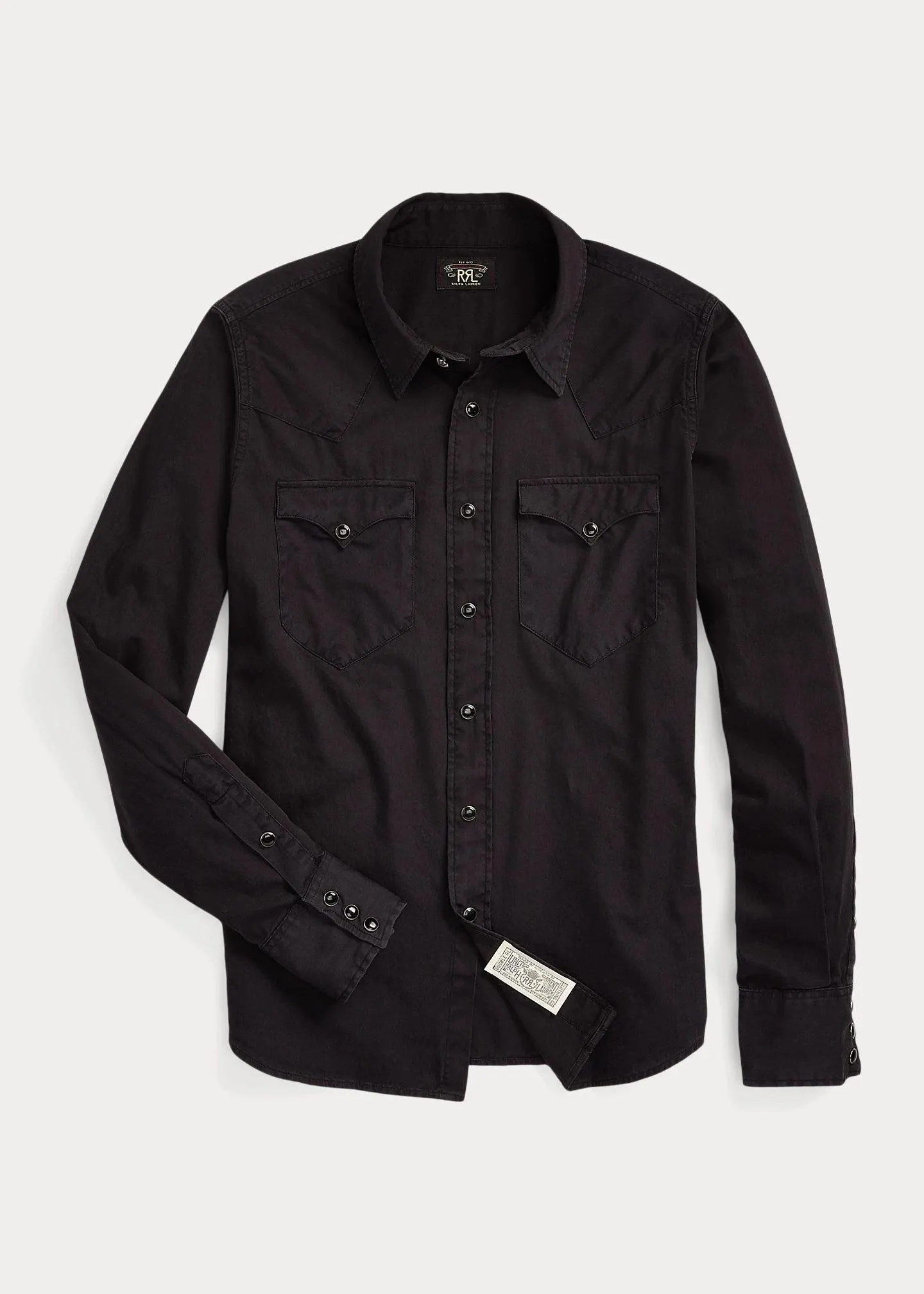 Double RL - Cotton Twill Western Shirt Black
