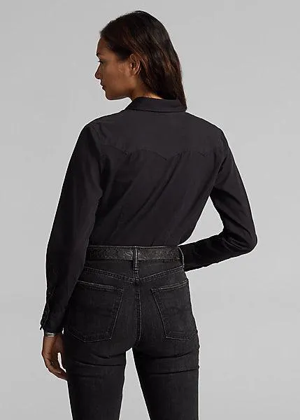 Double RL - Cotton Twill Western Shirt Black