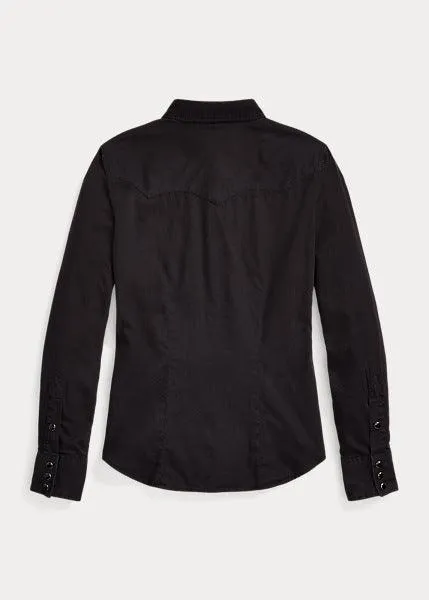 Double RL - Cotton Twill Western Shirt Black