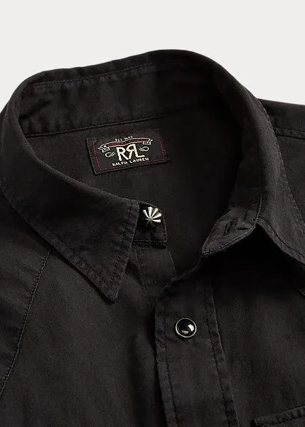 Double RL - Cotton Twill Western Shirt Black